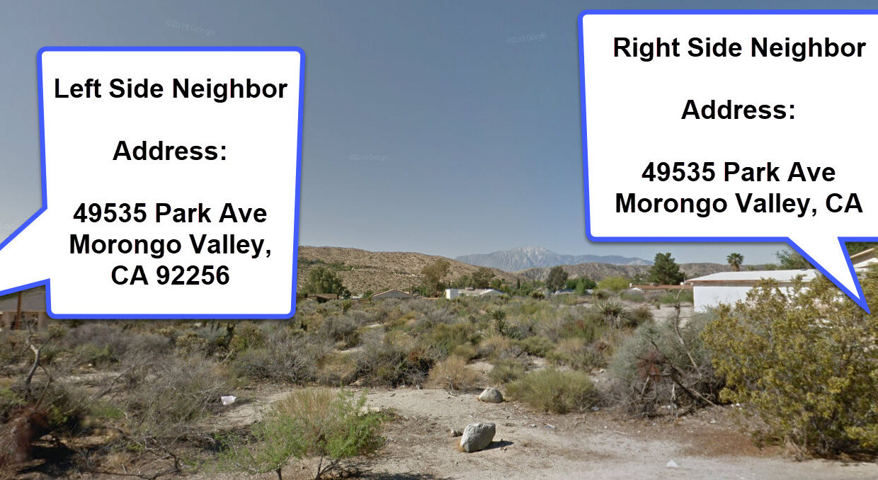 Morongo Valley Vacant Lot Neighbors on Both Sides